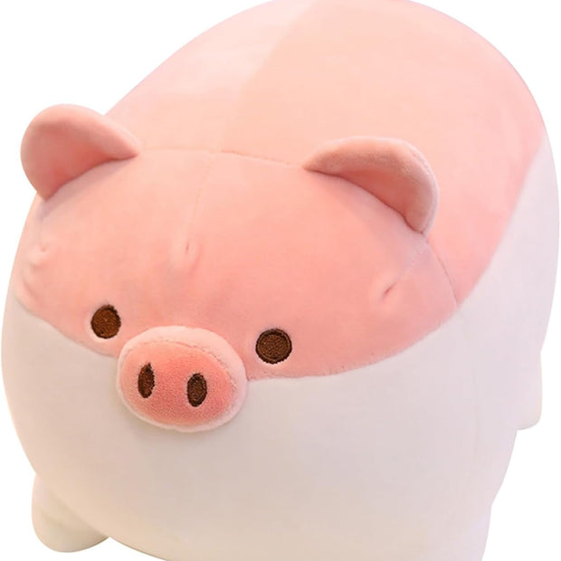 Soft Fat Pig Plush Hugging Pillow, Cute Piggy Stuffed Animal Doll (Pink, 19.7")