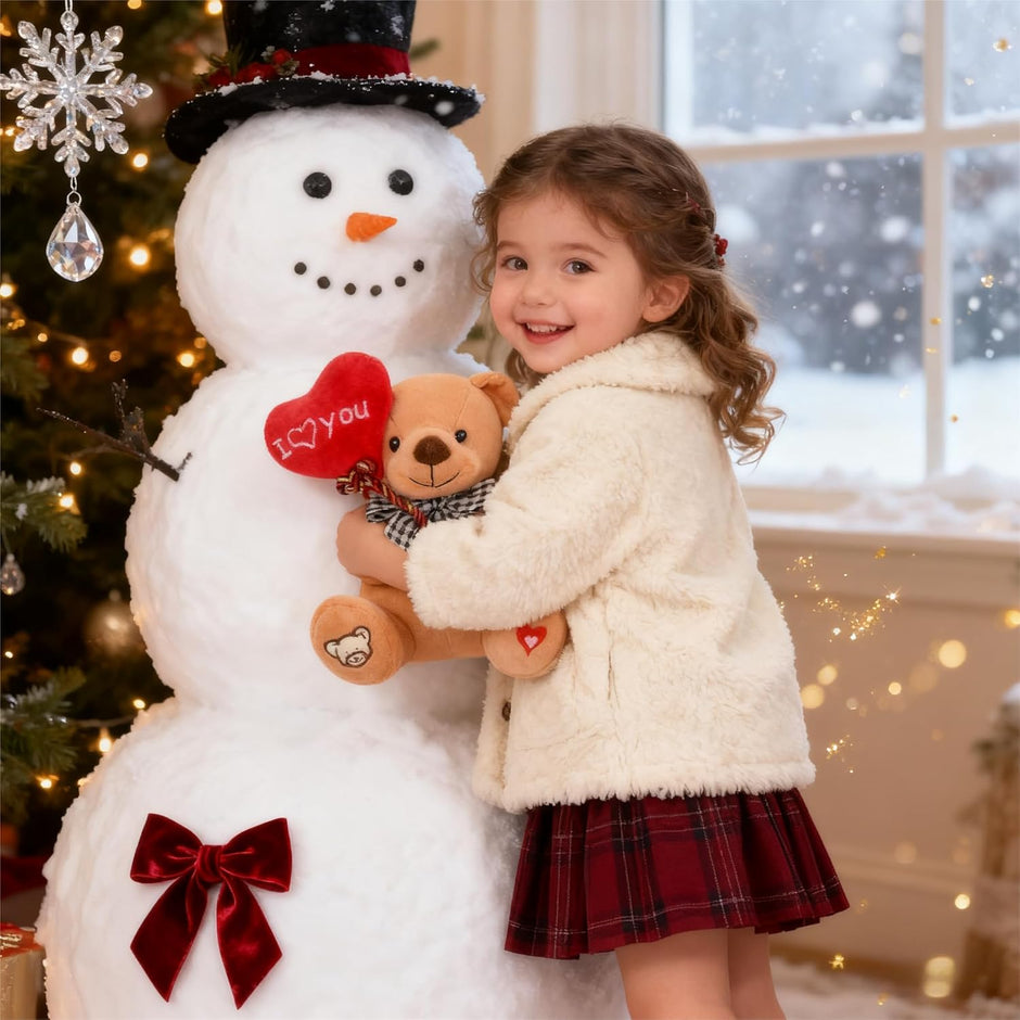 Teddy Bear Plush with “I You” Heart Balloon – Cute 7-Inch Stuffed Animal Gift for Mom, Girlfriend, Wife, Valentine’S Day, Birthday & Anniversary