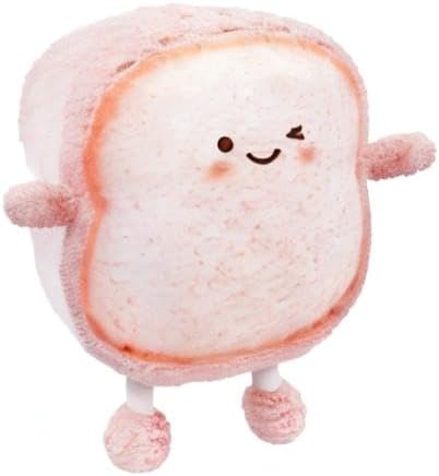 Toast Bread Pillow Funny Food Plush Toy Pillows Small Cute Stuffed Plush Sofa Pillow (Toast ​​Bread, Pink)