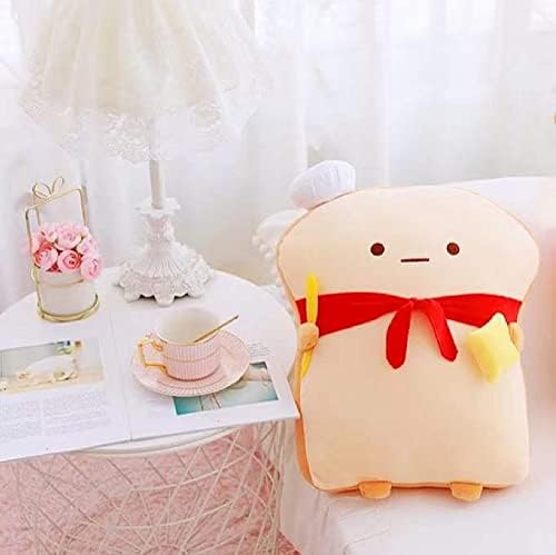Toast Bread Pillow Funny Food Plush Toy Pillows Small Cute Stuffed Plush Sofa Pillow (Toast, Brown)