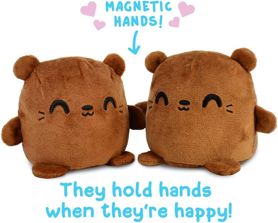 - Plushmates - Magnetic Reversible Plushies That Hold Hands When Happy - Otter - Huggable and Soft Sensory Fidget Toy Stuffed Animals That Show Your Mood - Gift for Kids and Adults!