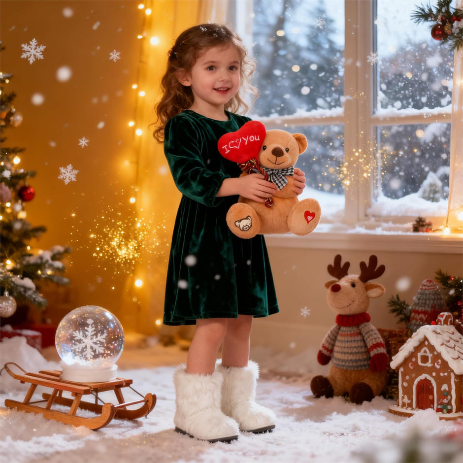 Teddy Bear Plush with “I You” Heart Balloon – Cute 7-Inch Stuffed Animal Gift for Mom, Girlfriend, Wife, Valentine’S Day, Birthday & Anniversary