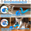 Interactive Cat Toy Ball - Speedy Cat Toys for Indoor Cats with Feather Tails for Chasing, Moving Stimulation Smart Cat Toy for Enrichment, Motion Activated Automatic Rolling Toys to Keep Them Busy