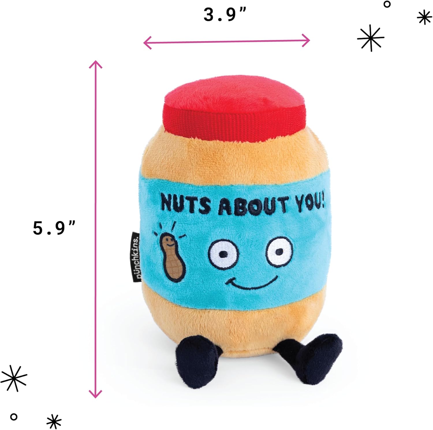 Peanut Butter Plushie - Nuts about You Cute Peanut Butter Plush, Gift for Peanut Butter Fans, Food Plush Toy for Gifting
