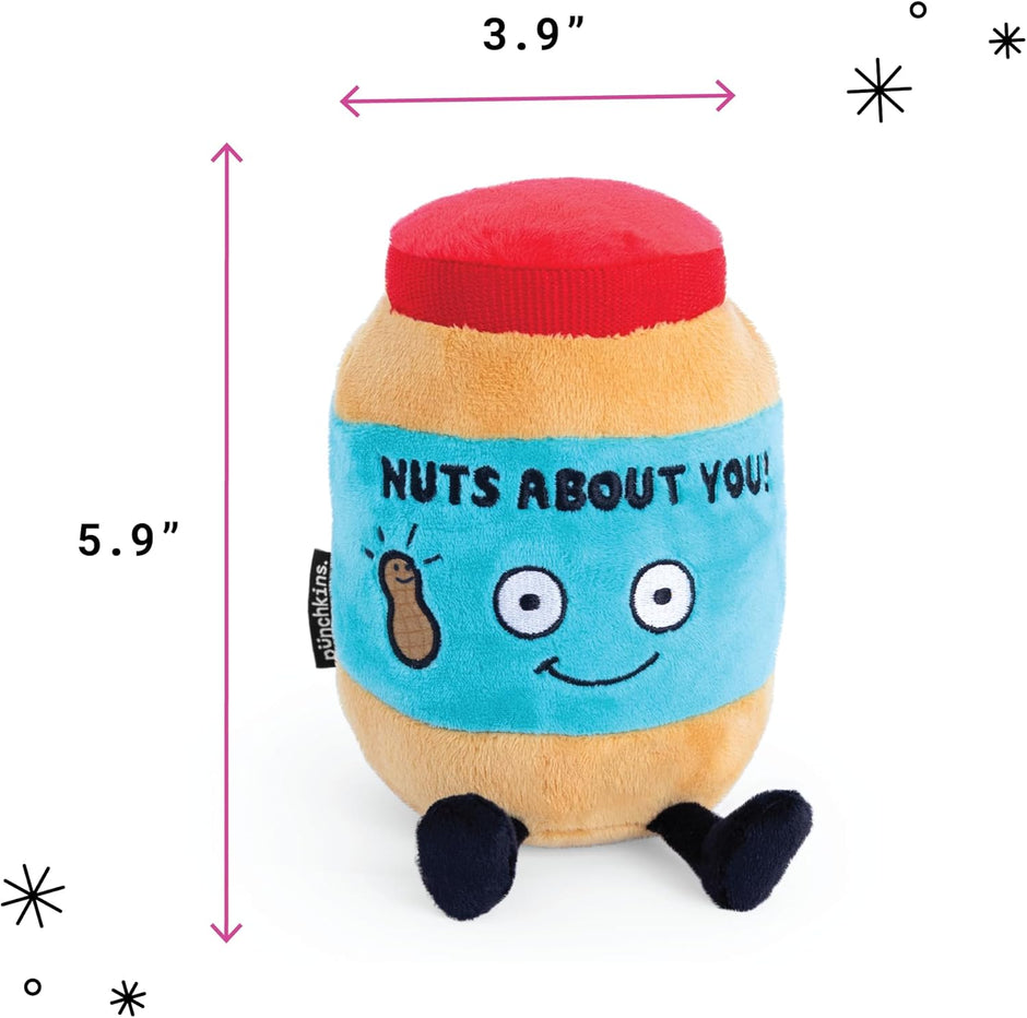 Peanut Butter Plushie - Nuts about You Cute Peanut Butter Plush, Gift for Peanut Butter Fans, Food Plush Toy for Gifting