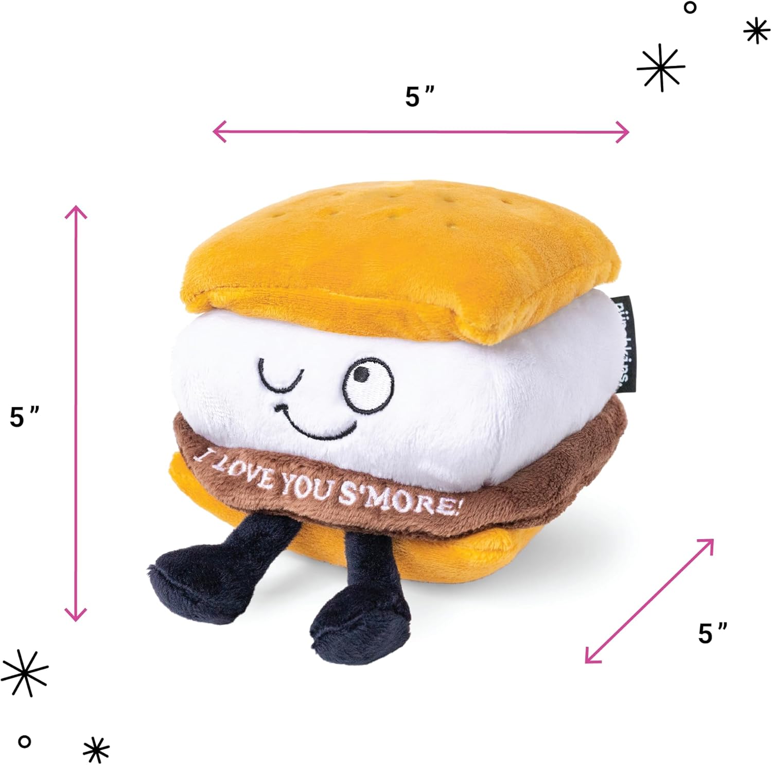 S'Mores Plushie - I Love You S'More Cute Smores Plush, Gift for Chocolate Lovers, Food Plush Toy for Gifting