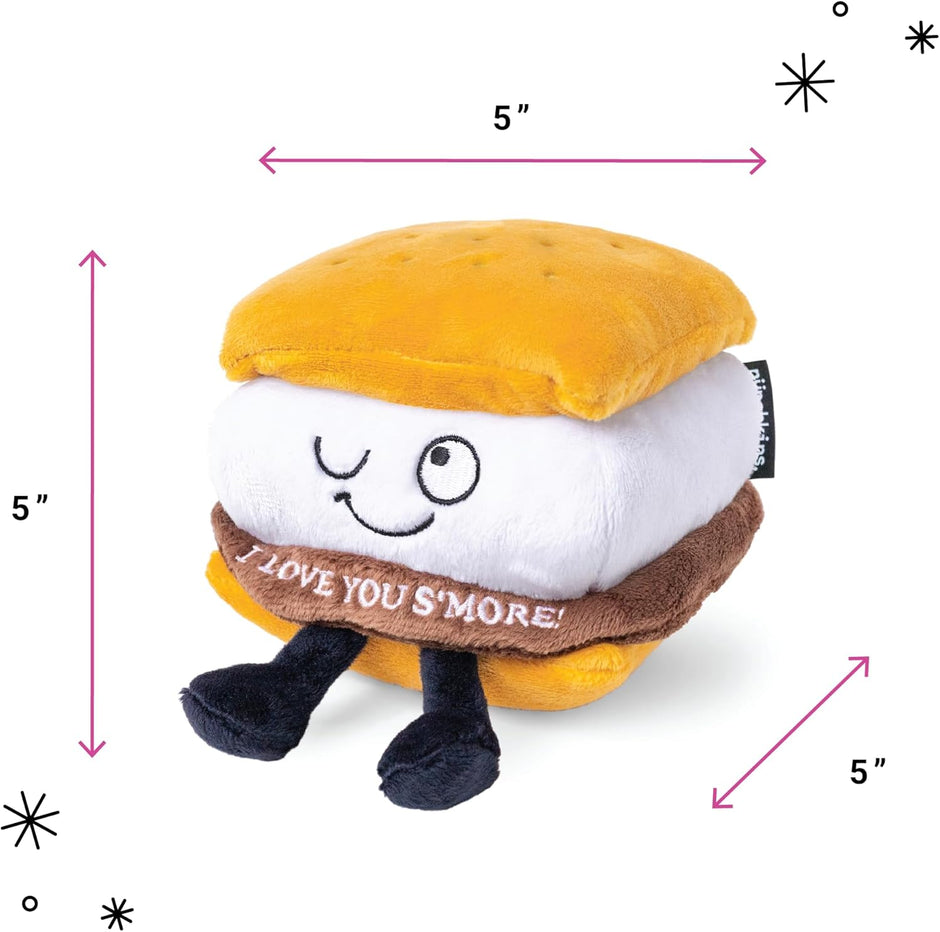 S'Mores Plushie - I Love You S'More Cute Smores Plush, Gift for Chocolate Lovers, Food Plush Toy for Gifting