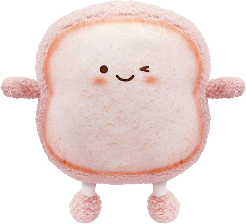 Toast Bread Pillow Funny Food Plush Toy Pillows Small Cute Stuffed Plush (Toast , Pink)