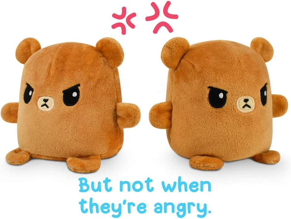 - Plushmates - Magnetic Reversible Plushies That Hold Hands When Happy - Brown Bear - Huggable and Soft Sensory Fidget Toy Stuffed Animals That Show Your Mood - Gift for Kids and Adults!