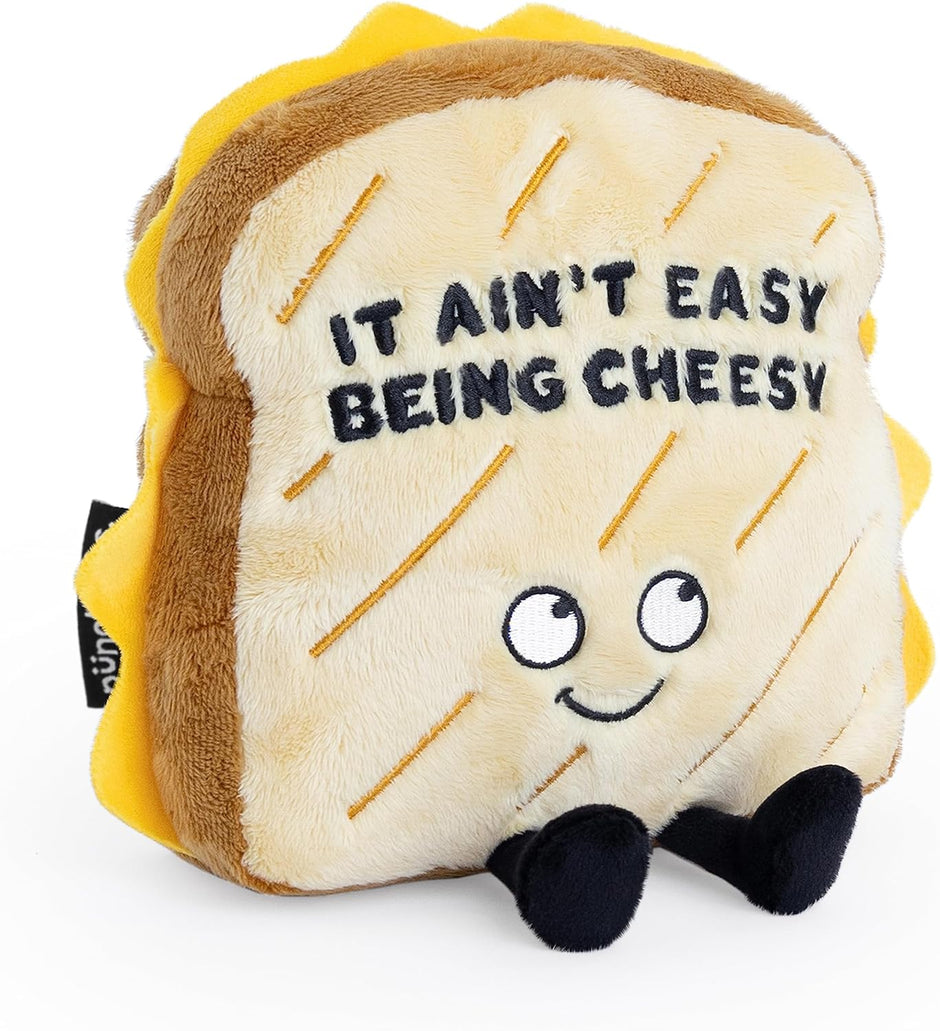 Grilled Cheese Plushie - It Ain'T Easy Being Cheesy Cute Grilled Cheese Plush, the Silly Gift, Food Plush Toy for Gifting