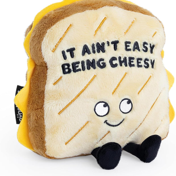 Grilled Cheese Plushie - It Ain'T Easy Being Cheesy Cute Grilled Cheese Plush, the Silly Gift, Food Plush Toy for Gifting