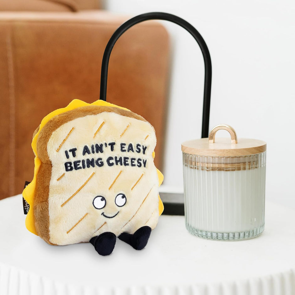 Grilled Cheese Plushie - It Ain'T Easy Being Cheesy Cute Grilled Cheese Plush, the Silly Gift, Food Plush Toy for Gifting
