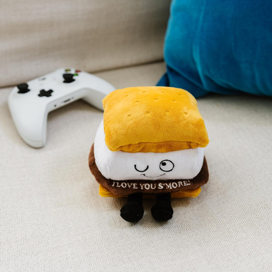 S'Mores Plushie - I Love You S'More Cute Smores Plush, Gift for Chocolate Lovers, Food Plush Toy for Gifting