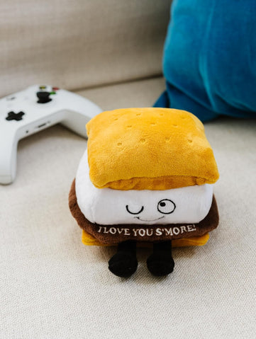 S'Mores Plushie - I Love You S'More Cute Smores Plush, Gift for Chocolate Lovers, Food Plush Toy for Gifting