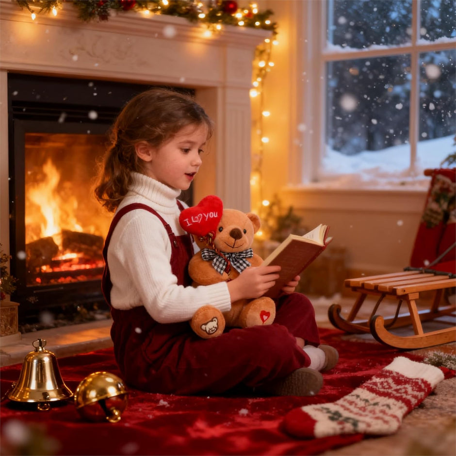 Teddy Bear Plush with “I You” Heart Balloon – Cute 7-Inch Stuffed Animal Gift for Mom, Girlfriend, Wife, Valentine’S Day, Birthday & Anniversary