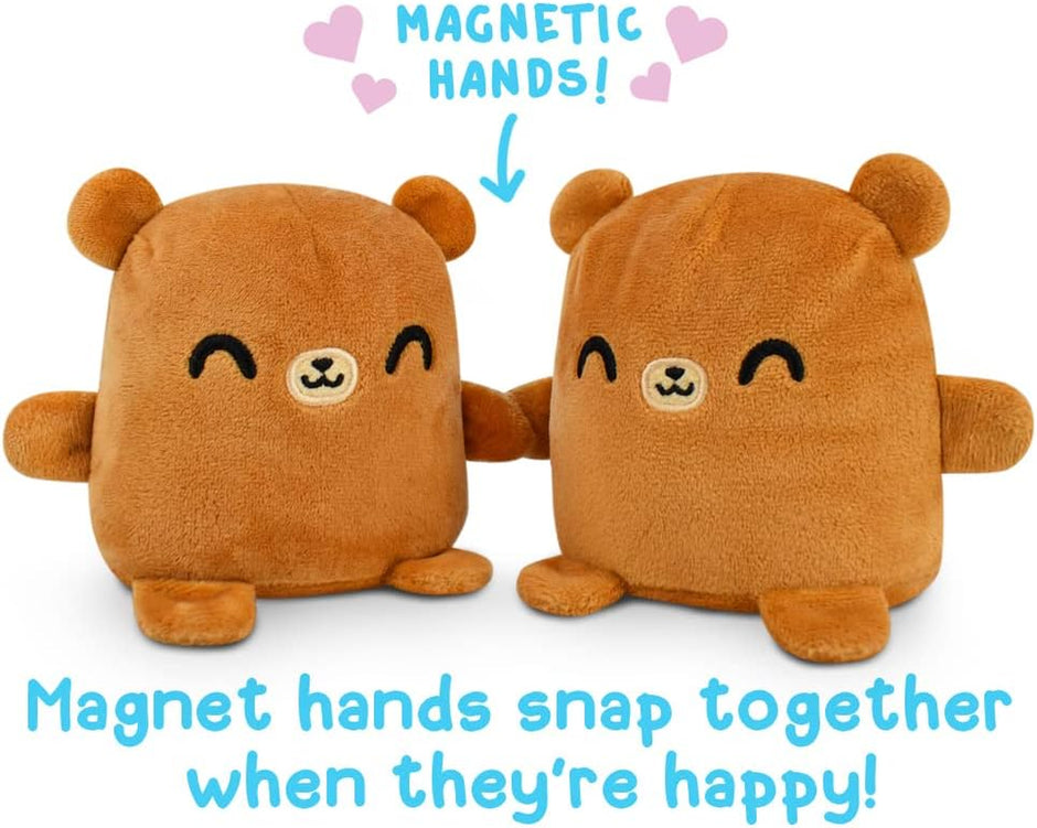 - Plushmates - Magnetic Reversible Plushies That Hold Hands When Happy - Brown Bear - Huggable and Soft Sensory Fidget Toy Stuffed Animals That Show Your Mood - Gift for Kids and Adults!