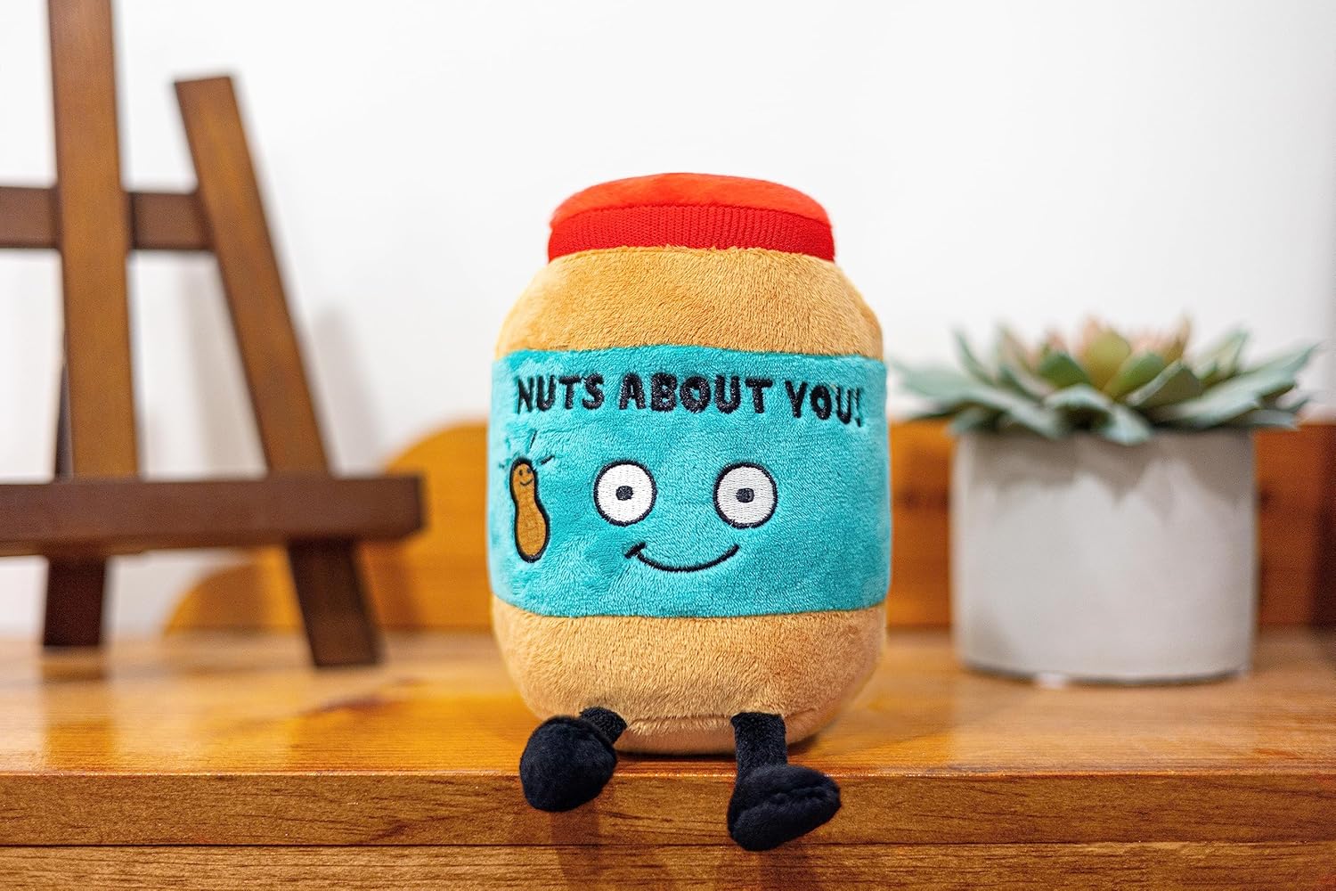 Peanut Butter Plushie - Nuts about You Cute Peanut Butter Plush, Gift for Peanut Butter Fans, Food Plush Toy for Gifting