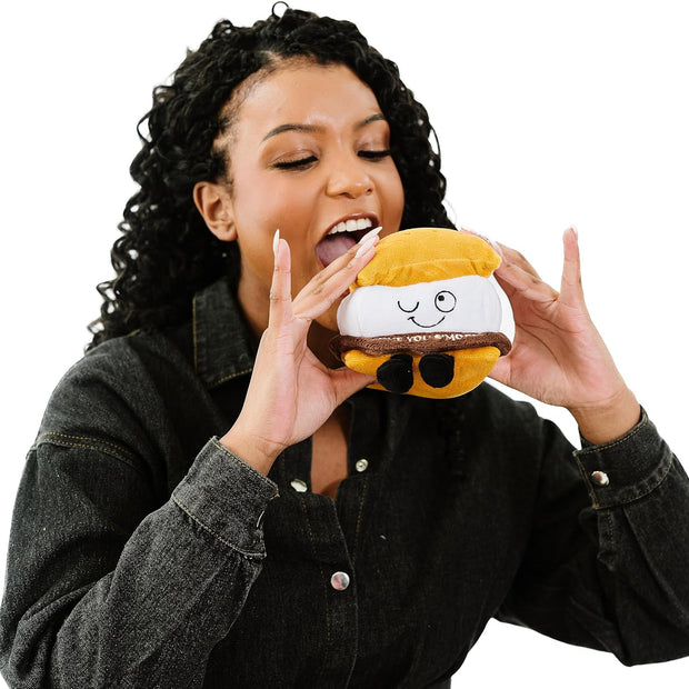 S'Mores Plushie - I Love You S'More Cute Smores Plush, Gift for Chocolate Lovers, Food Plush Toy for Gifting