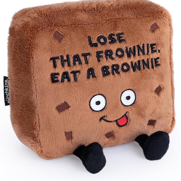 Brownie Plushie - Lose That Frownie, Eat a Brownie Funny Brownie Plush, Gift for Chocolate Lovers