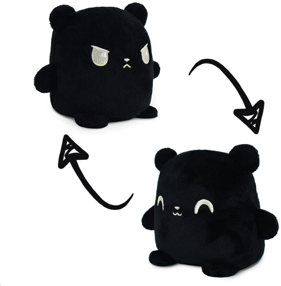 - Plushmates - Magnetic Reversible Plushies That Hold Hands When Happy - Black Bear - Huggable and Soft Sensory Fidget Toy Stuffed Animals That Show Your Mood - Gift for Kids and Adults!