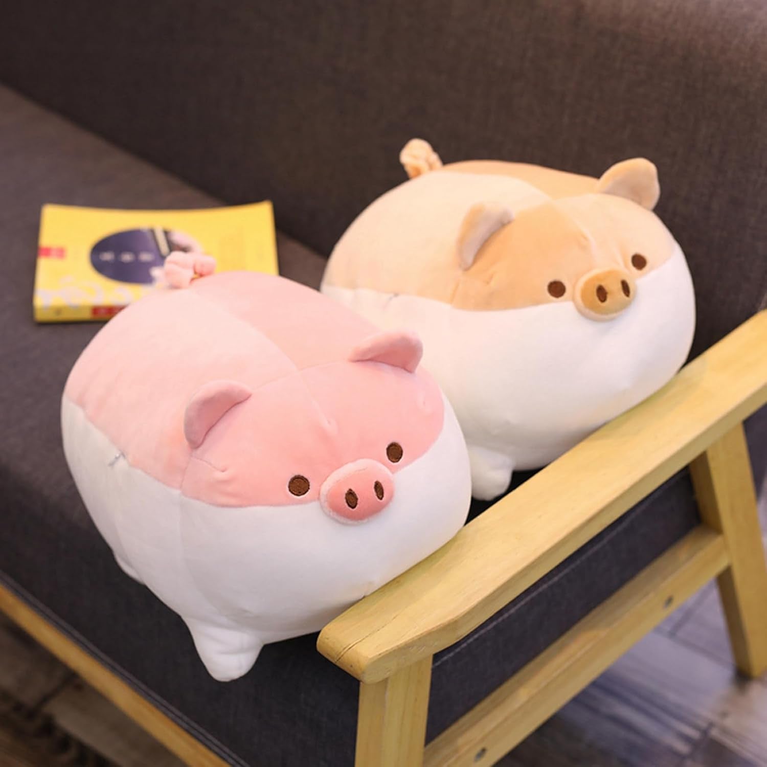 Soft Fat Pig Plush Hugging Pillow,Cute Piggy Stuffed Animal Doll Toy Gifts for Bedding, Kids Birthday, Valentine, Christmas (Pink, 19.7